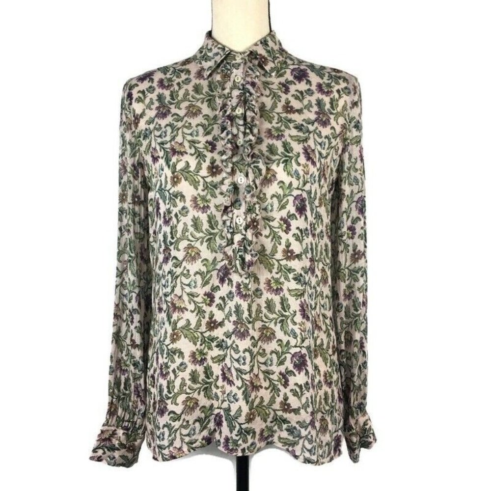 MCS We the People Light Pink Floral Button Down Blouse Womens 36 Italian